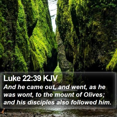 Luke 22:39 KJV Bible Verse Image