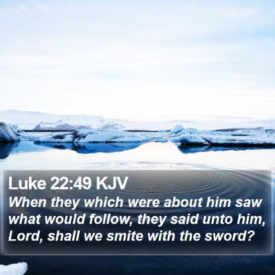 Luke 22:49 KJV Bible Verse Image