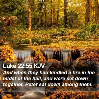 Luke 22:55 KJV Bible Verse Image
