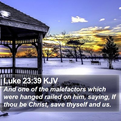Luke 23:39 KJV Bible Verse Image