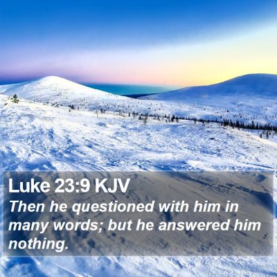 Luke 23:9 KJV Bible Verse Image