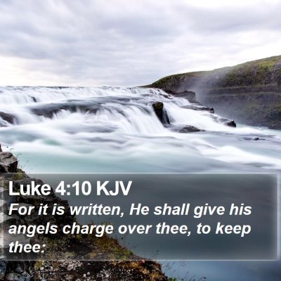 Luke 4:10 KJV Bible Verse Image