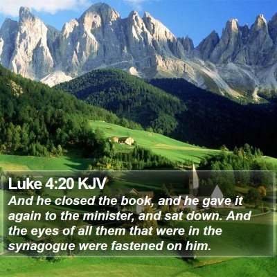 Luke 4:20 KJV Bible Verse Image