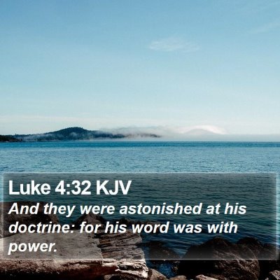 Luke 4:32 KJV Bible Verse Image
