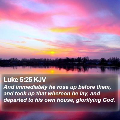 Luke 5:25 KJV Bible Verse Image
