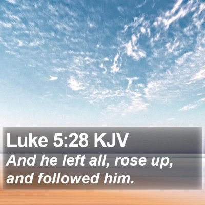 Luke 5:28 KJV Bible Verse Image