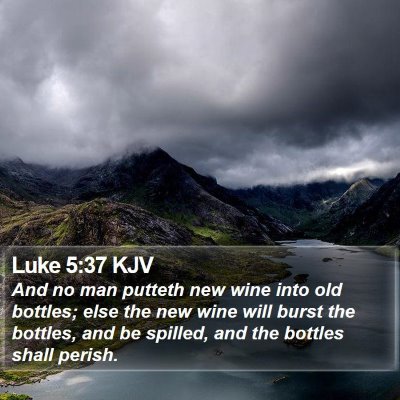 Luke 5:37 KJV Bible Verse Image