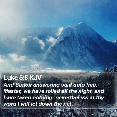 Luke 5:5 KJV Bible Verse Image