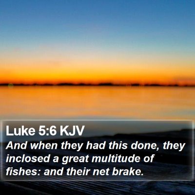Luke 5:6 KJV Bible Verse Image