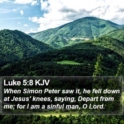 Luke 5:8 KJV Bible Verse Image