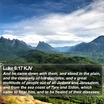 Luke 6:17 KJV Bible Verse Image