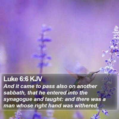 Luke 6:6 KJV Bible Verse Image