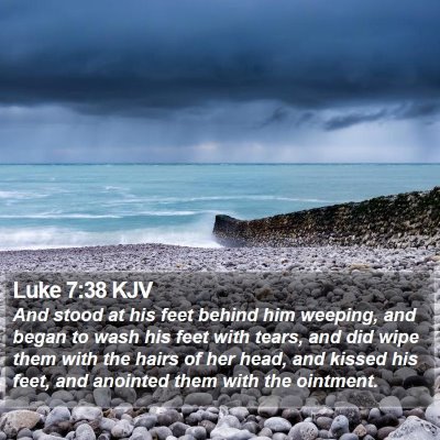 Luke 7:38 KJV Bible Verse Image