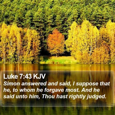 Luke 7:43 KJV Bible Verse Image