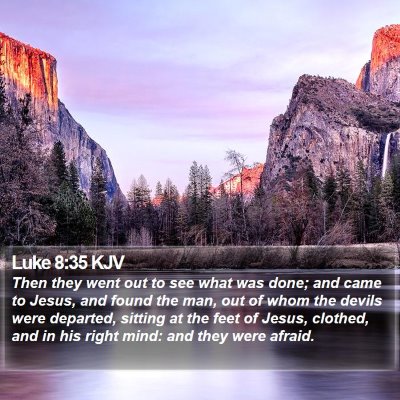 Luke 8:35 KJV Bible Verse Image