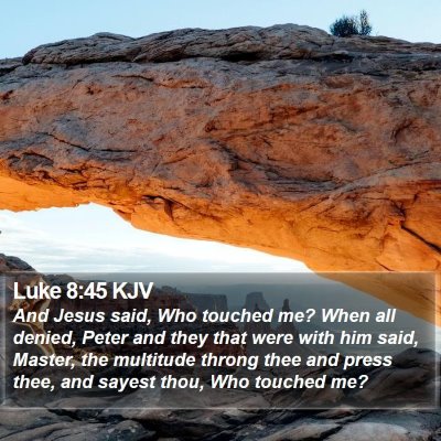 Luke 8:45 KJV Bible Verse Image