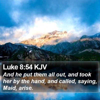 Luke 8:54 KJV Bible Verse Image