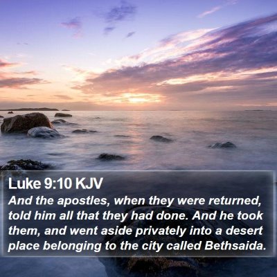 Luke 9:10 KJV Bible Verse Image
