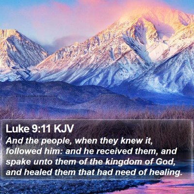 Luke 9:11 KJV Bible Verse Image