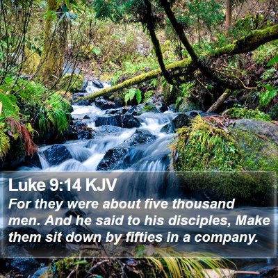 Luke 9:14 KJV Bible Verse Image