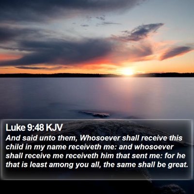Luke 9:48 KJV Bible Verse Image