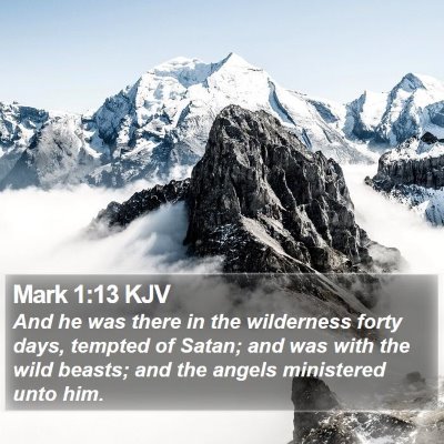 Mark 1:13 KJV Bible Verse Image