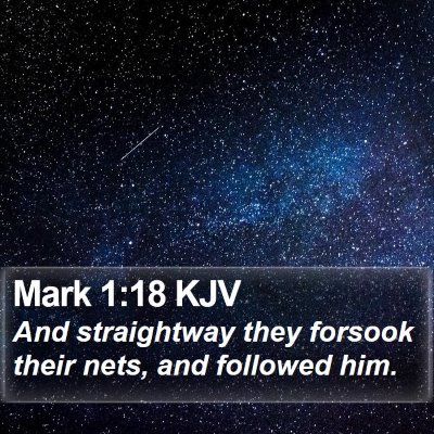 Mark 1:18 KJV Bible Verse Image