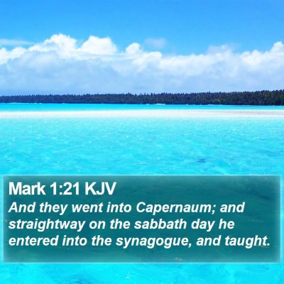 Mark 1:21 KJV Bible Verse Image