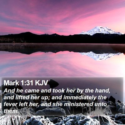 Mark 1:31 KJV Bible Verse Image