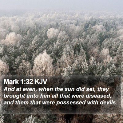 Mark 1:32 KJV Bible Verse Image