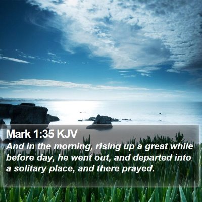 Mark 1:35 KJV Bible Verse Image