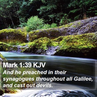 Mark 1:39 KJV Bible Verse Image