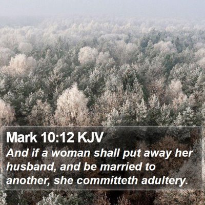 Mark 10:12 KJV Bible Verse Image