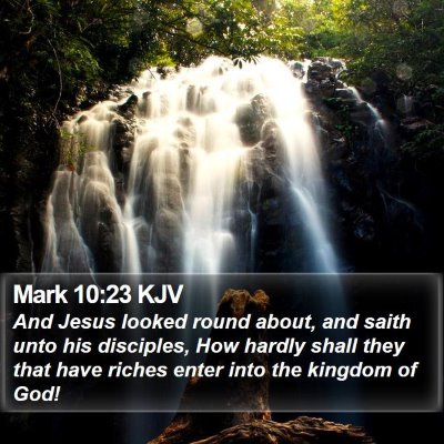 Mark 10:23 KJV Bible Verse Image