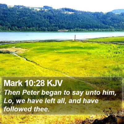 Mark 10:28 KJV Bible Verse Image