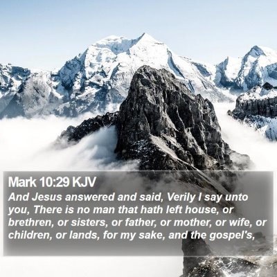 Mark 10:29 KJV Bible Verse Image