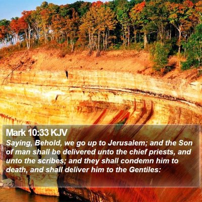 Mark 10:33 KJV Bible Verse Image