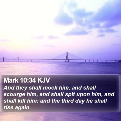 Mark 10:34 KJV Bible Verse Image