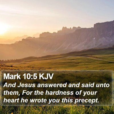 Mark 10:5 KJV Bible Verse Image