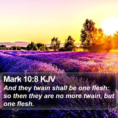 Mark 10:8 KJV Bible Verse Image