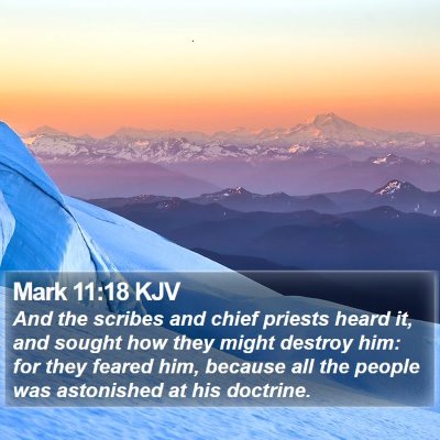 Mark 11:18 KJV Bible Verse Image