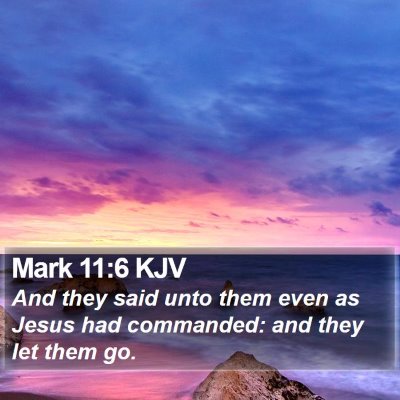 Mark 11:6 KJV Bible Verse Image