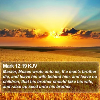 Mark 12:19 KJV Bible Verse Image