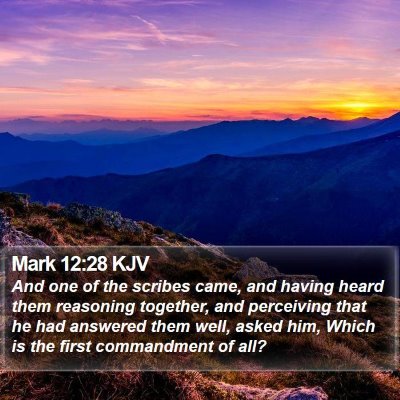 Mark 12:28 KJV Bible Verse Image