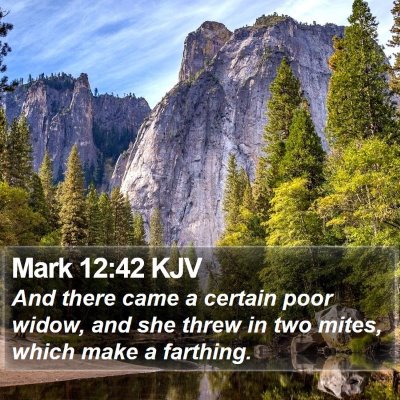 Mark 12:42 KJV Bible Verse Image