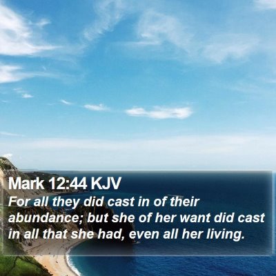 Mark 12:44 KJV Bible Verse Image