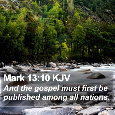 Mark 13:10 KJV Bible Verse Image