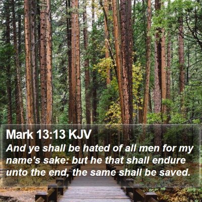 Mark 13:13 KJV Bible Verse Image