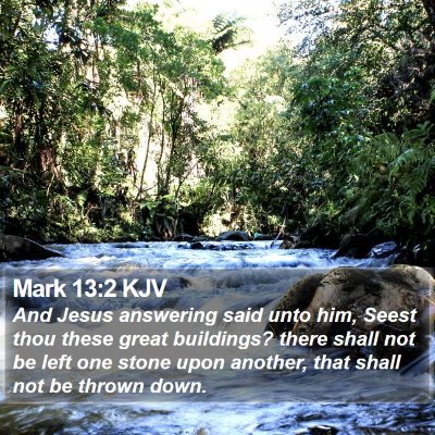 Mark 13:2 KJV Bible Verse Image