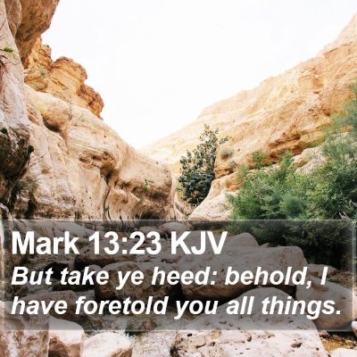 Mark 13:23 KJV Bible Verse Image